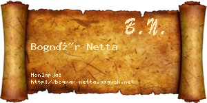 Bognár Netta névjegykártya