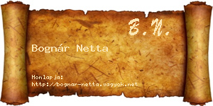 Bognár Netta névjegykártya