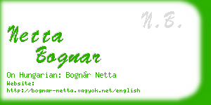netta bognar business card