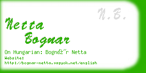 netta bognar business card
